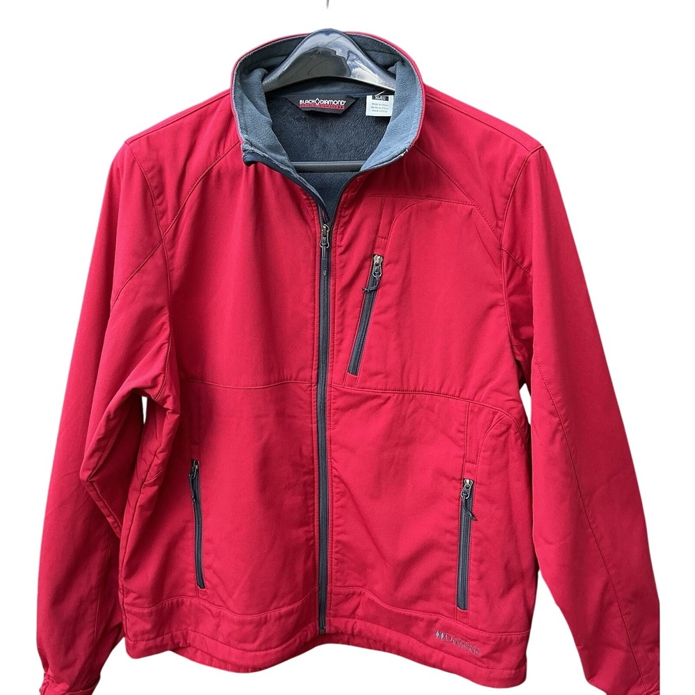 Black Diamond Men's Red Fleece Lined Softshell Jacket XL